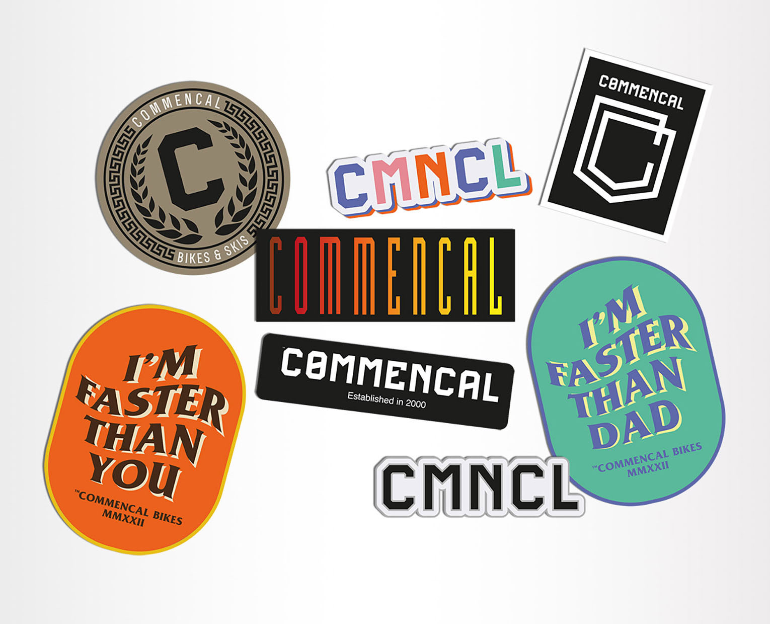 Commencal Pack of 8 Stickers – The Floating Pivot